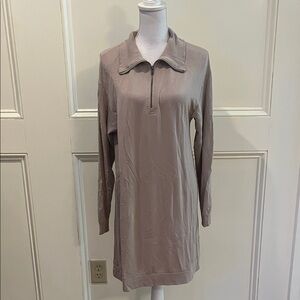 Chic Long Sleeve Tan Dress